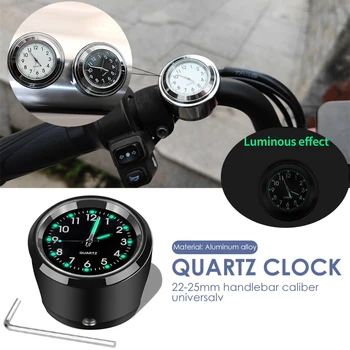 Motorrad Fahrrad Lenker Halterung Uhr Wasserdicht Chrom Moto Zubehör