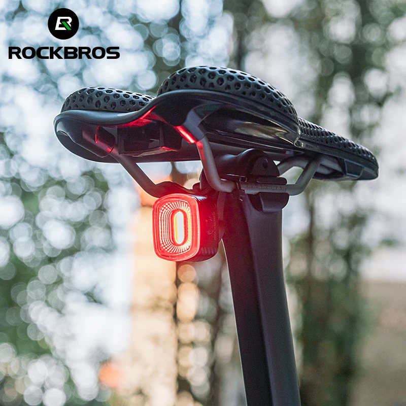 ROCKBROS Smart Fahrrad Bremslicht IPx6 Rücklicht Typ-C Fahrrad Rücklicht Auto Stop LED Reiten Warnung