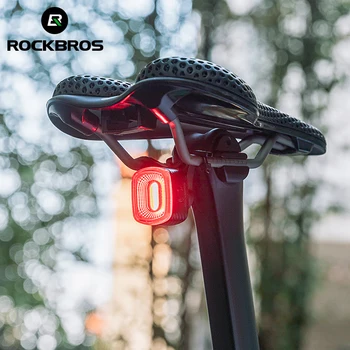ROCKBROS Smart Fahrrad Bremslicht IPx6 Rücklicht Typ-C Fahrrad Rücklicht Auto Stop LED Reiten Warnung