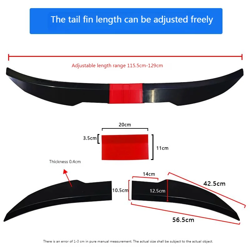 Universal Stamm Schwanz Hinten Flügel Spoiler 115-125Cm 3Pcs Für BMW – Bild 6