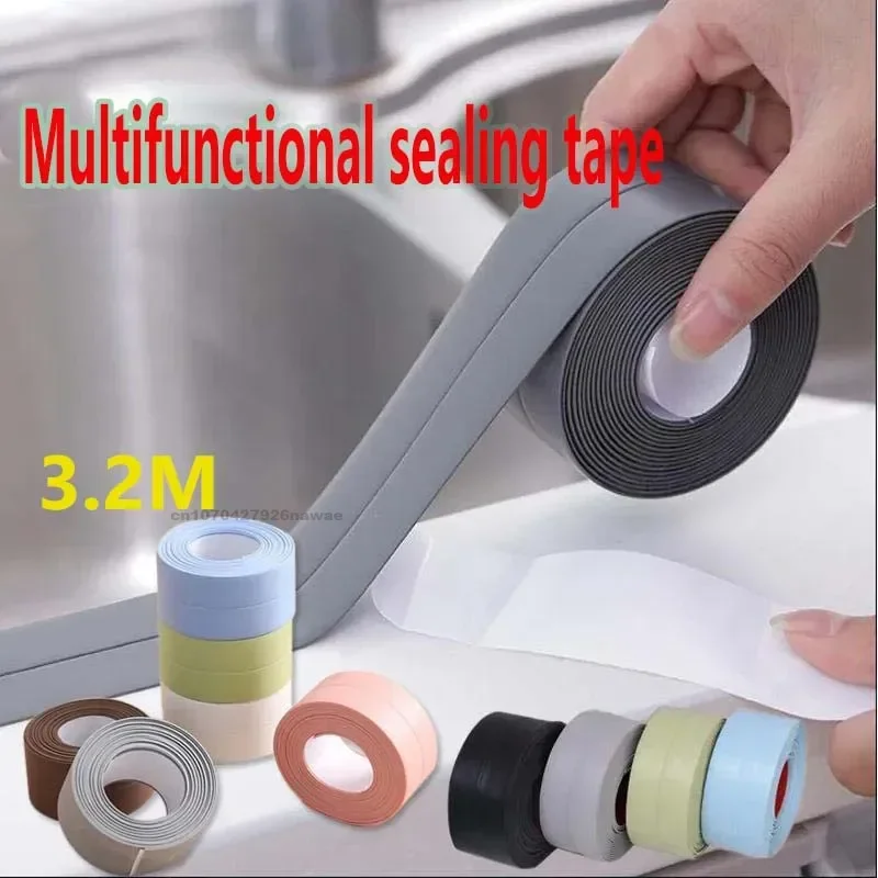 1 Rolle PVC-Dichtungsstreifenband für Badezimmer, Bad, Toilette, Küche, Dichtungsband, selbstklebend