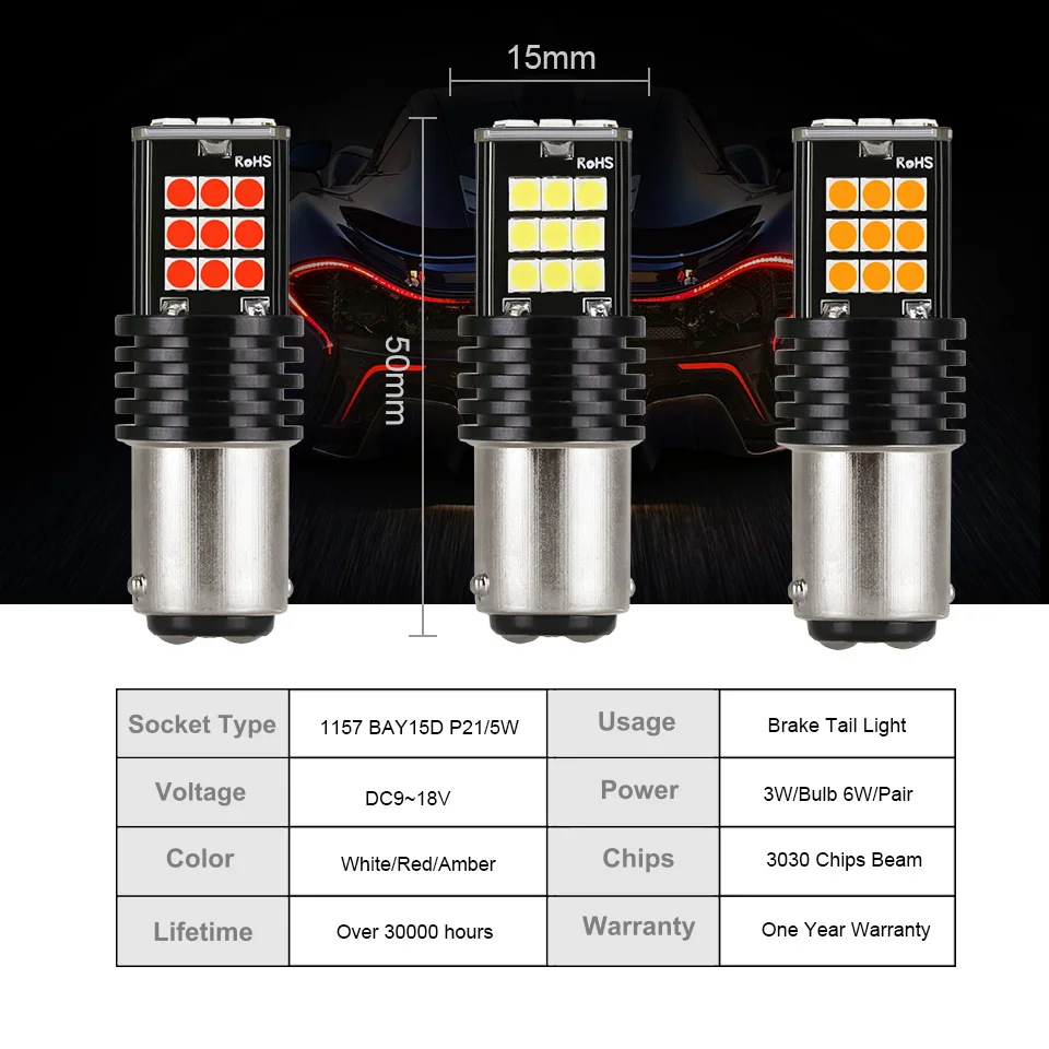 Py21w ba15s p21w led bau15s lampe 3030smd canbus led bay15d p21/5w – Bild 6