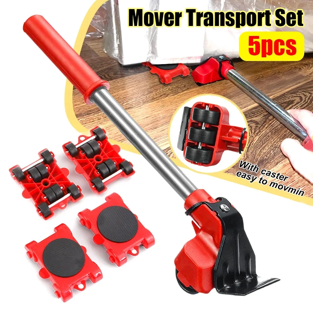 Heavy Duty Möbel Heber Mover Roller mit Rad Bar Moving Gerät (5 Stück) – Bild 4