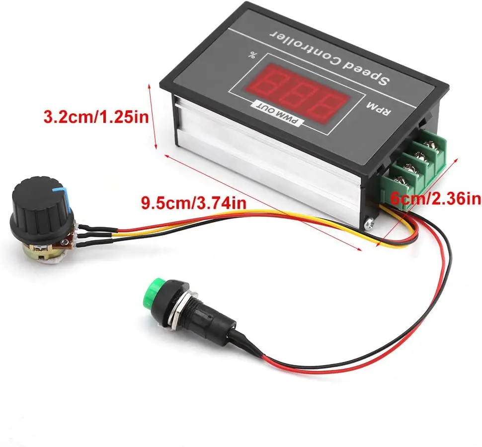 DC 6-60V 12V 24V 36V 48V 30A PWM DC Motor Drehzahlregler Regler – Bild 2