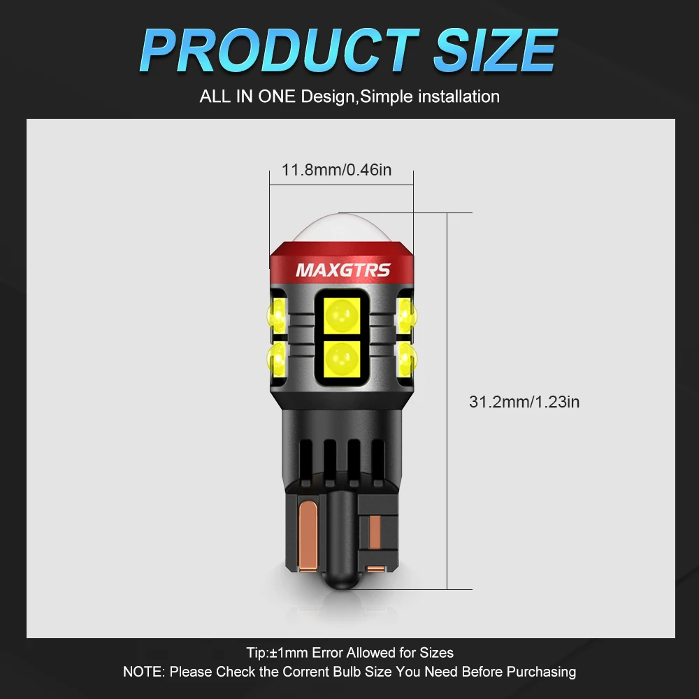 2x W5W T10 194 Canbus Fehlerfrei 3030 SMD für Auto-Innenraum – Bild 3