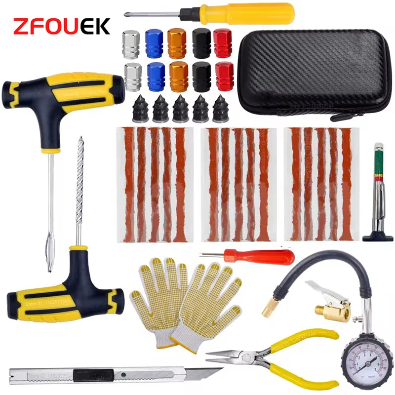 Auto Reifen Reparatur Kit Punktion Stecker Werkzeuge Reifen Punktion Notfall für Reifen Streifen Rühren Kleber