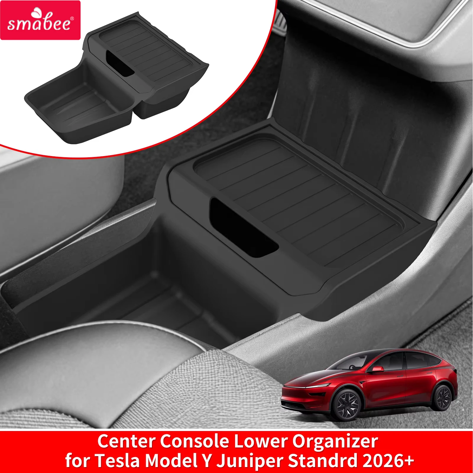 Tesla Model Y Juniper Standard RWD 2026 2025 Mittelkonsole Untere Aufbewahrungsbox TPE Zentraler