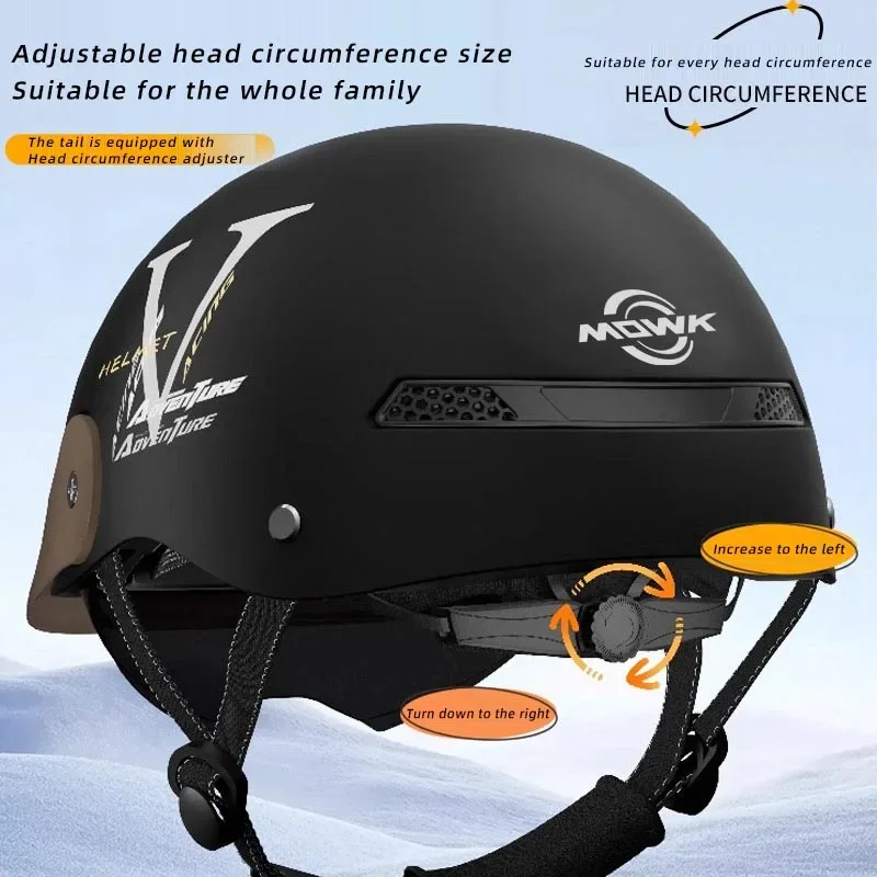 MOWK Motorrad Vintage Halbhelm Sommer Atmungsaktive Männer Frauen – Bild 3
