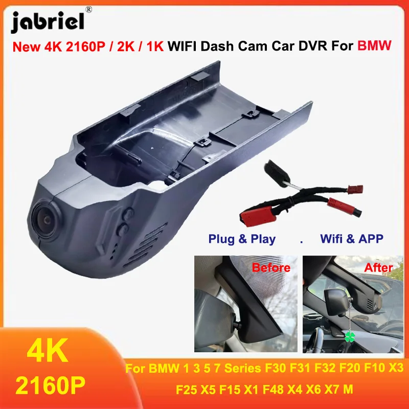 4K UHD 2160P Wifi Auto DVR Dash Cam Kamera Für BMW 1 3 5 7 serie F30 F31 F32 F20 F10 X3 F25 X5 F15 X1 F48 X4