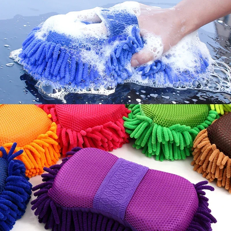 Mikrofaser-Autowaschschwamm, Reinigungsbürsten für Autopflege, Waschlappen, Auto-Handschuhe, Styling-Zubehör