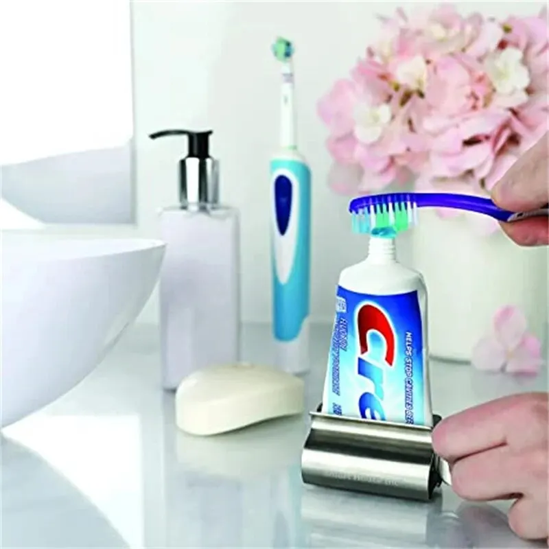 Edelstahl Wringer Roller Drehen Dispenser für Salben Kosmetik Bad – Bild 2