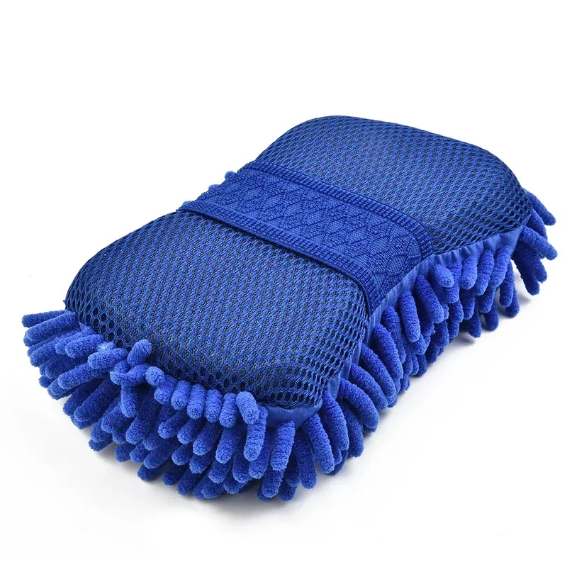 Blau Mikrofaser Chenille Auto Waschen Schwamm Pflege Waschen Pinsel Pad Reinigung Werkzeug Auto Waschen