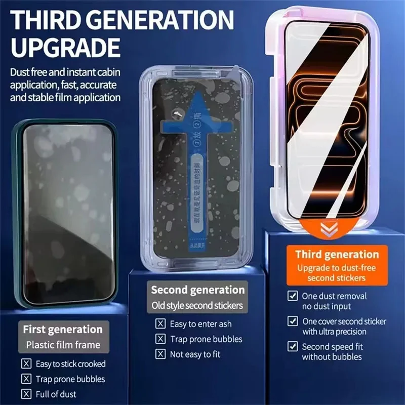 Displayschutzfolie mit Sichtschutz für iPhone 17 13 14 15 16 (3 Stück) – Bild 5