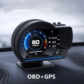 Head-Up-Display OBD2 + GPS Smart Gauge Auto HUD Tachometer Turbo RPM Alarm für Auto LKW