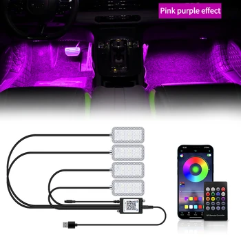 LED Auto-Innenraumbeleuchtung Fußraumbeleuchtungs-Set Zubehör Hintergrundbeleuchtung Fernbedienung App