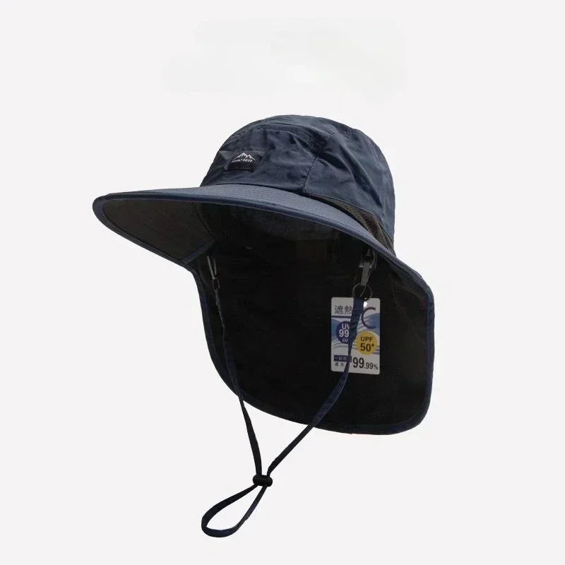 Sommerhüte mit breiter Krempe und Nackenschutz, Unisex-Anglerhüte für Outdoor-Aktivitäten, schnelltrocknende