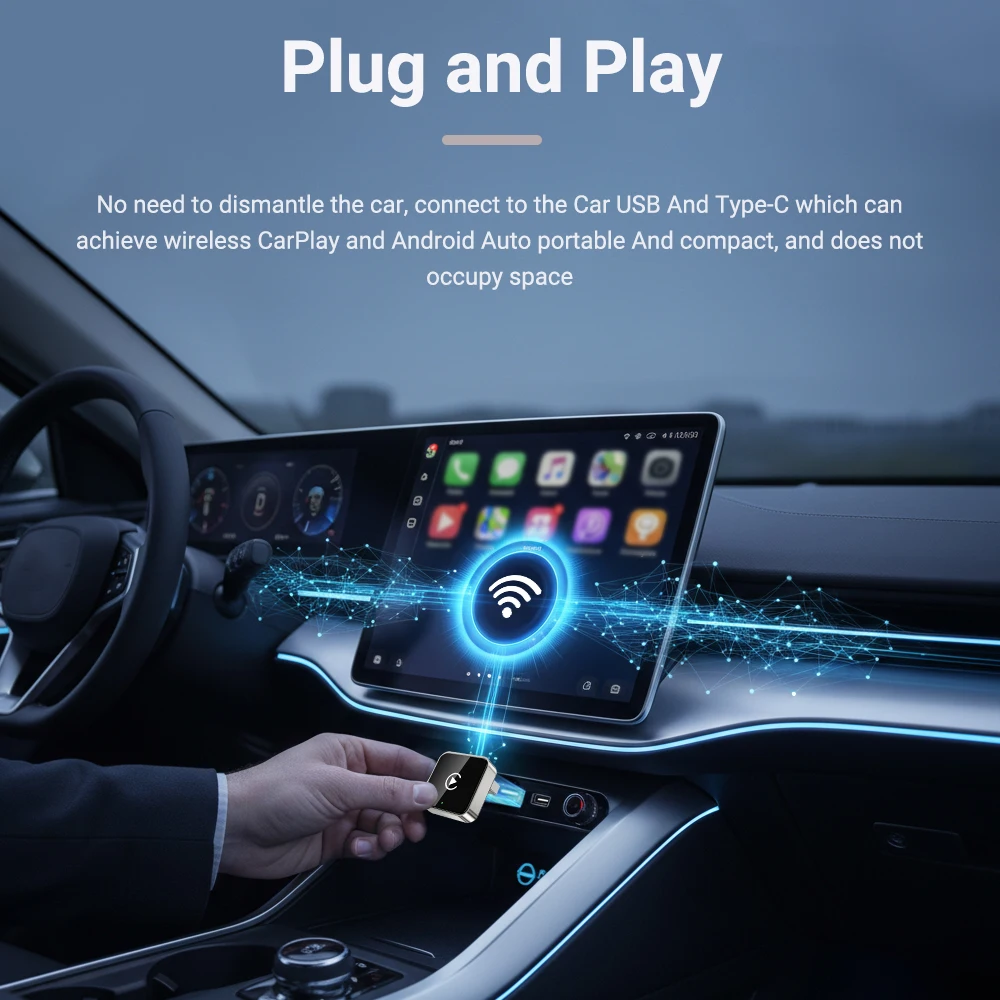 Kabelloser CarPlay Android Auto Adapter USB-Dongle Smart Mini Box – Bild 4