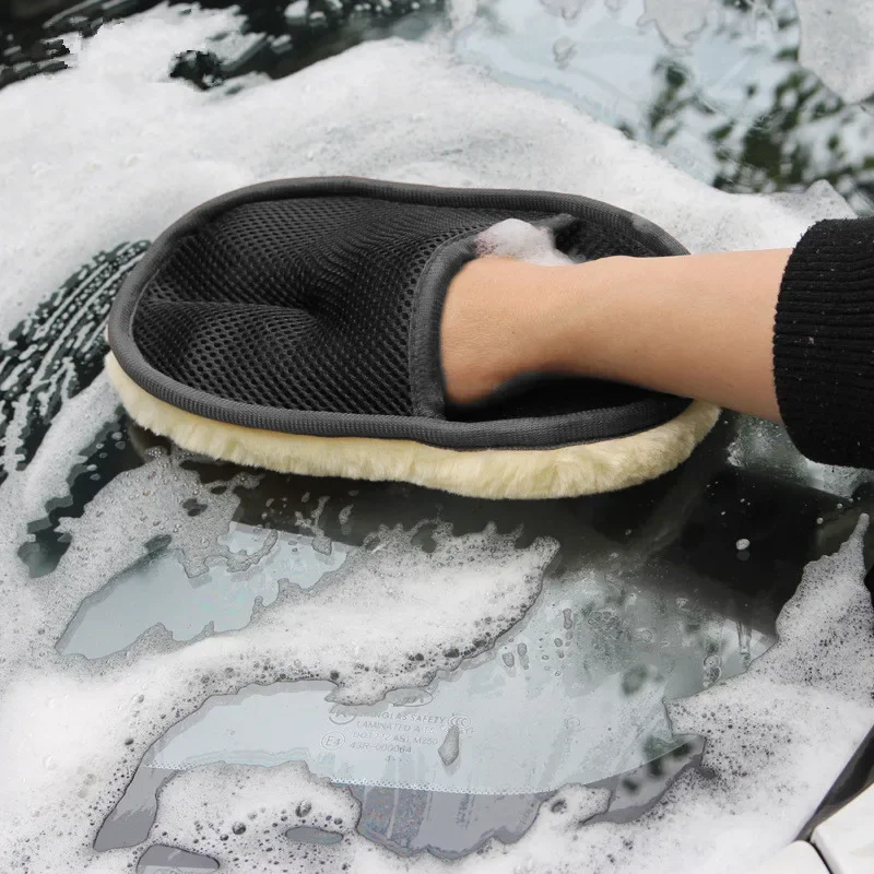 Auto Reinigung Pinsel Reiniger Wolle Weiche Auto Waschen Handschuhe – Bild 2