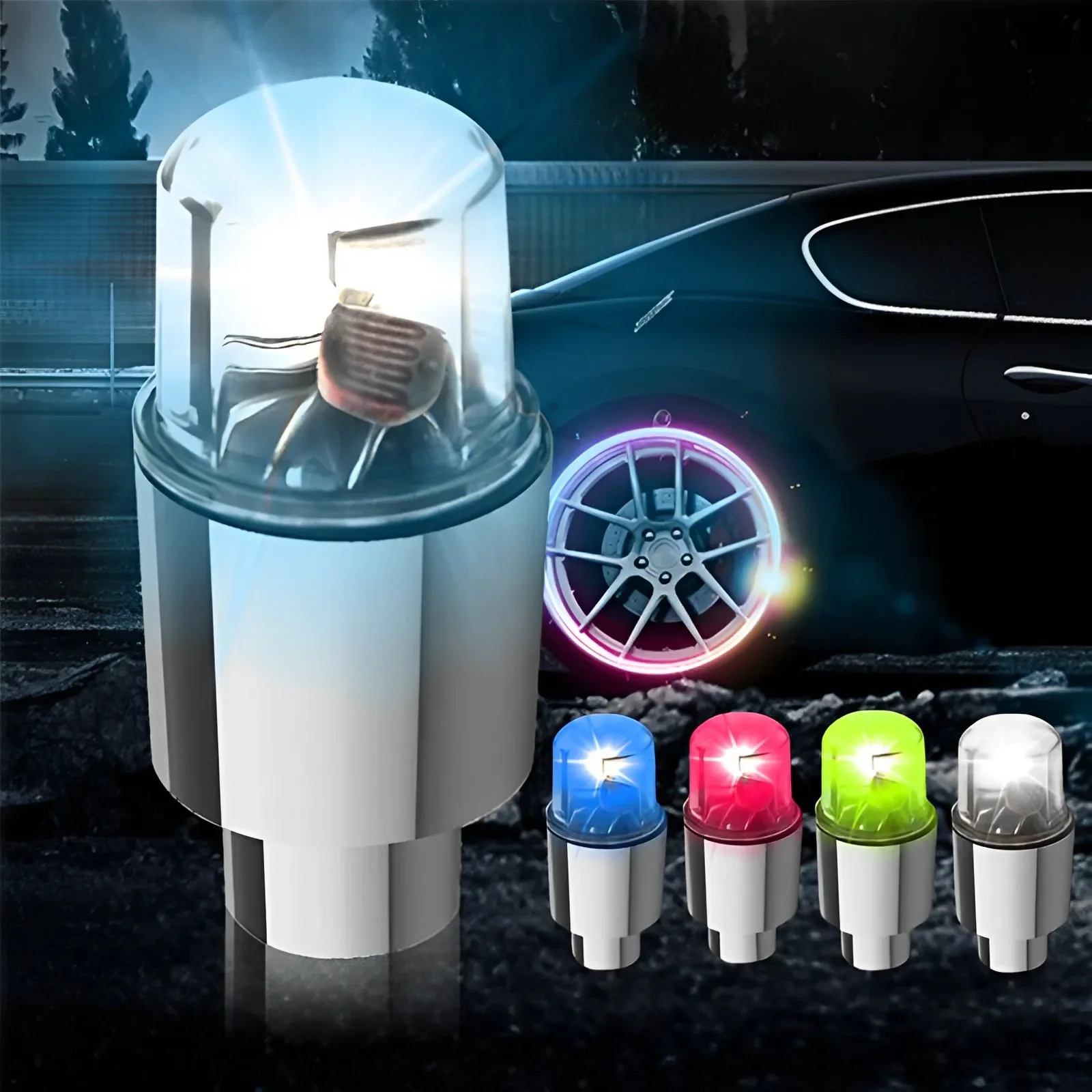 Auto Hub Umgebungs Licht Fahrrad LED Reifen Lichter Universal Auto – Bild 2