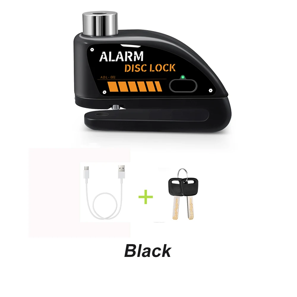 Anchtek Motorrad wiederauf ladbare Disc Lock Alarm 120db Fahrrad Anti-Diebstahl Vorhänge schloss Sicherheits