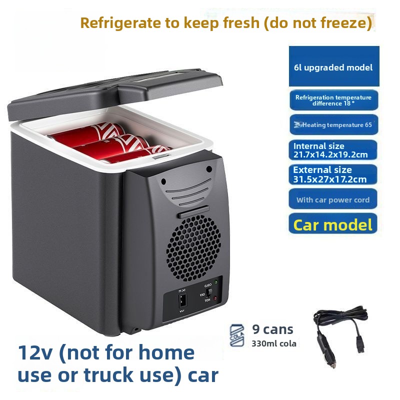 6L Auto-Kühlbox mit Wärmefunktion 12V 24V 220V Tragbarer Kühlschrank für Auto & Zuhause Dual-Nutzung Kühlbox