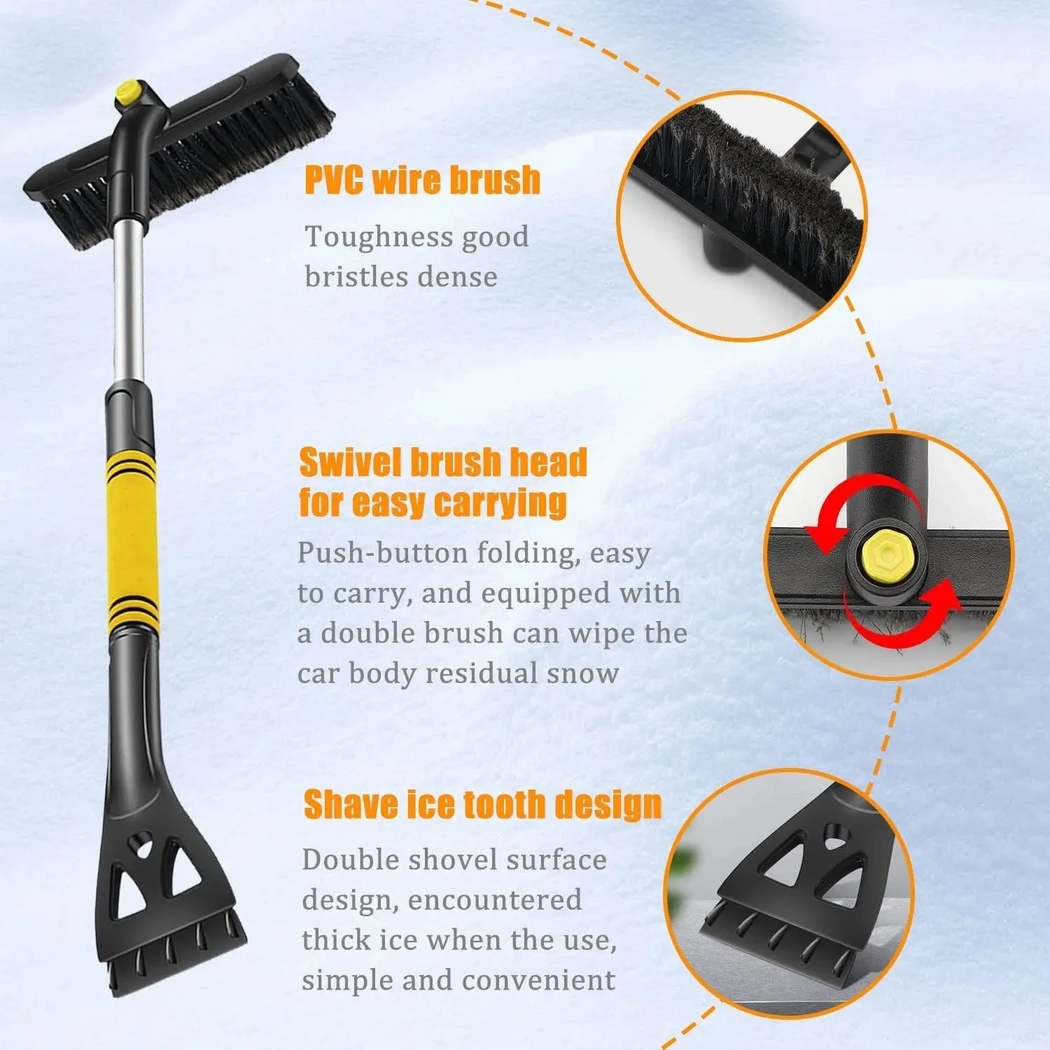 3-in-1 Einstellbare Eis Schaber Pinsel Auto Windschutzscheibe Schnee – Bild 2