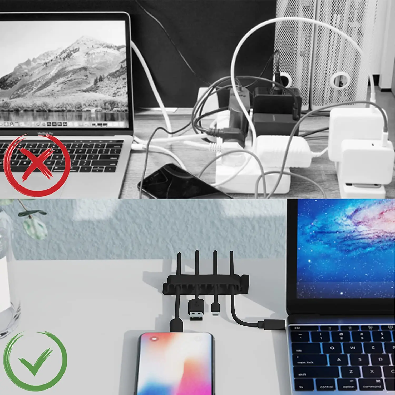 Kabel Organizer Kabel Management Draht Halter Flexible USB Kabel – Bild 2
