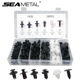 SEAMETAL 100 stücke Auto Fastener Clip Kit Fender Rivet Clips Auto Körper Push Retainer Pin Niet Stoßstange