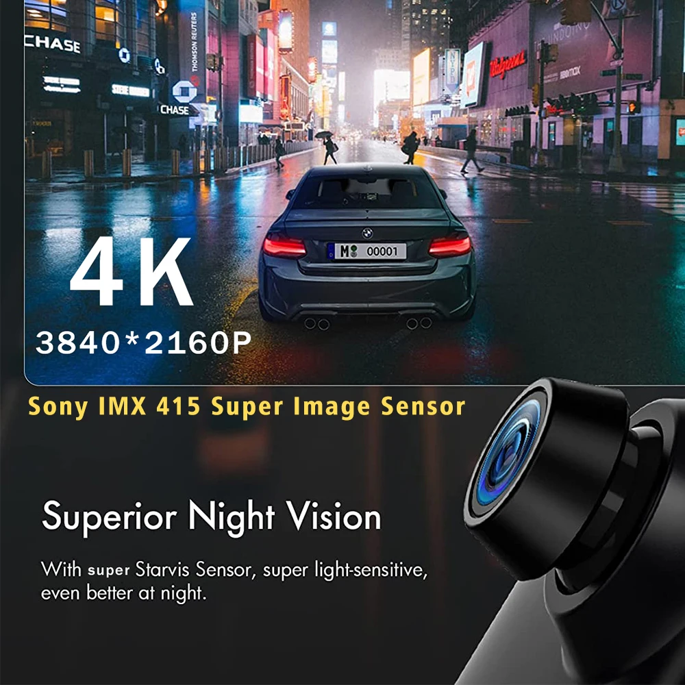 10 "Dash Cam 4K 3840*2160P Auto Dvr Carplay Android Auto GPS 5G WIFI – Bild 3