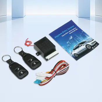 12 V Autotürschloss mit 2 Fernbedienungen, automatische Verriegelung, schlüsselloses Sicherheitszugangsset