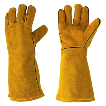 Flammhemmende Schweißarbeitshandschuhe Hitzebeständiger Metallschweißschutz Gelbe Handschuhe Löt