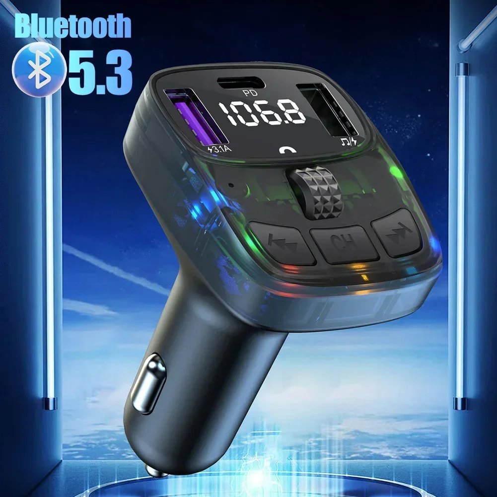Bluetooth 5.3 FM-Transmitter Kabelloses Freisprechsystem MP3-Player – Bild 2