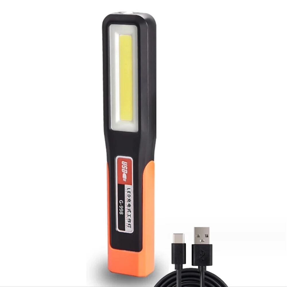 Leistungsstarke LED-Arbeitsleuchte mit Magnet, Taschenlampe für Auto und Garage, USB-Aufladung, COB-Notlicht