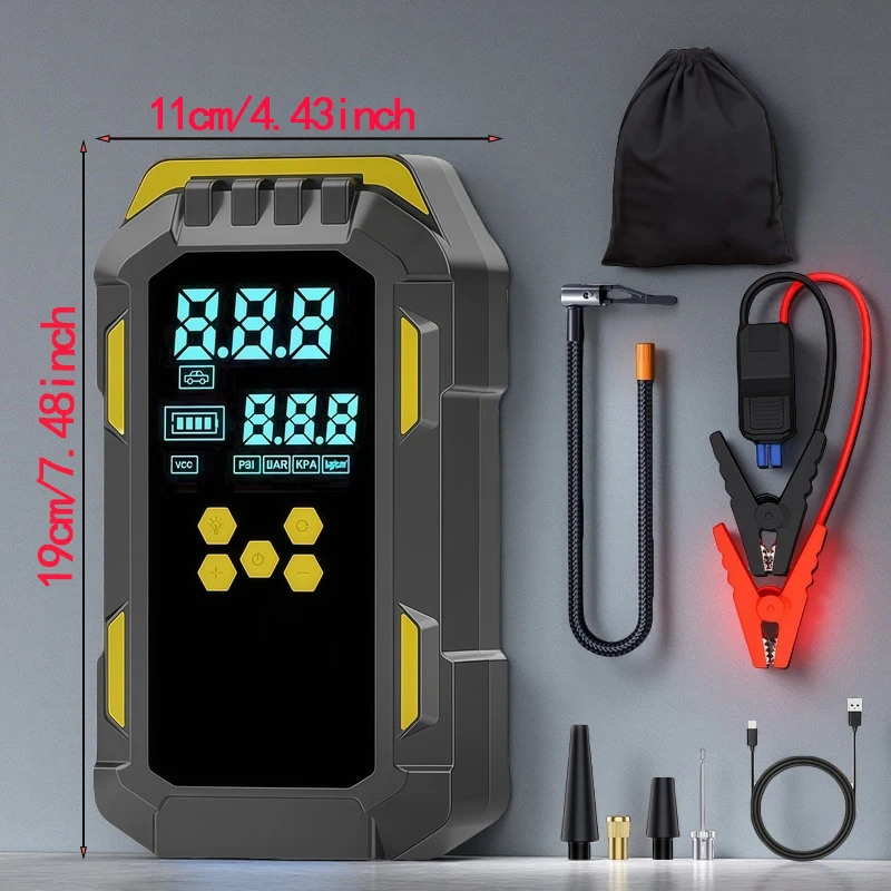 12 V langlebiger 2-in-1-Auto-Starthilfe und Reifenluftkompressor - 150 PSI, -40 ° C-80 ° C Low-Temp-Betrieb