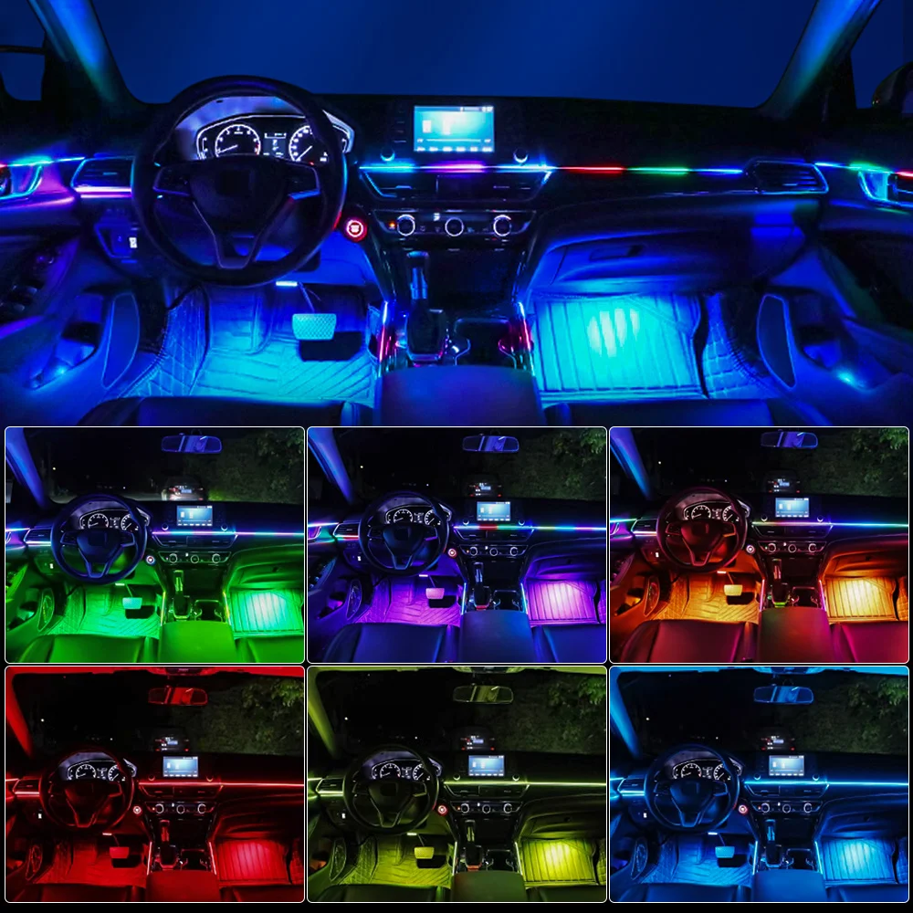 14/18 in 1 LED Acryl Auto Umgebungslicht RGB 64 213 Farbe Symphonie – Bild 4