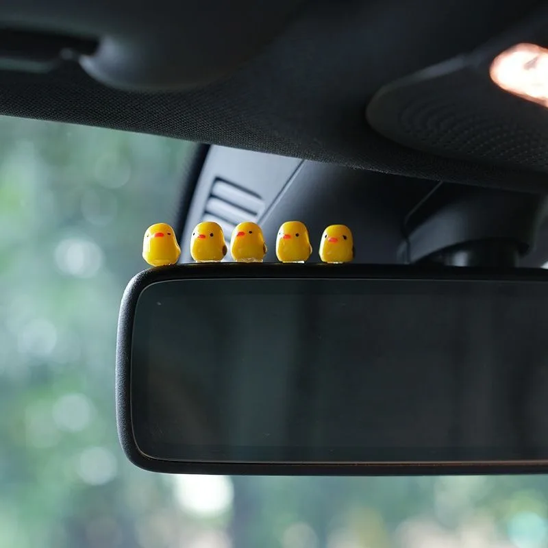 Nette Mini Enten Auto Innen Dekoration Auto Rückspiegel Dashboard Ornamente Für Frau Mann Geschenk (5 Stück)