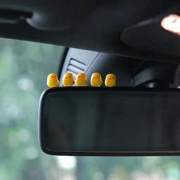 Nette Mini Enten Auto Innen Dekoration Auto Rückspiegel Dashboard Ornamente Für Frau Mann Geschenk (5 Stück)