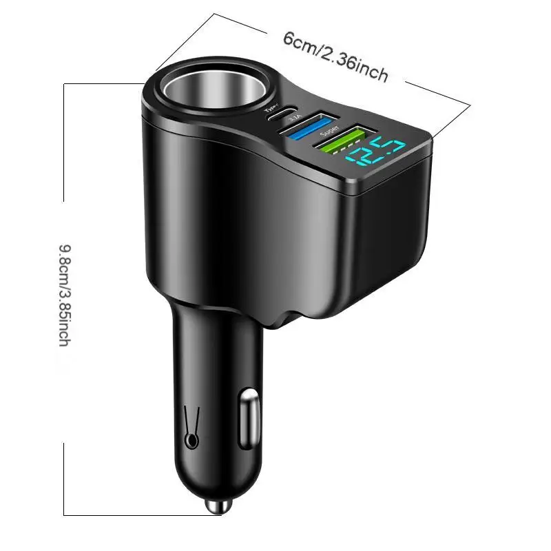Zigarettenanzünder-Verteiler 1 auf 3 mit 2× USB und Digitalanzeige, 66 – Bild 6