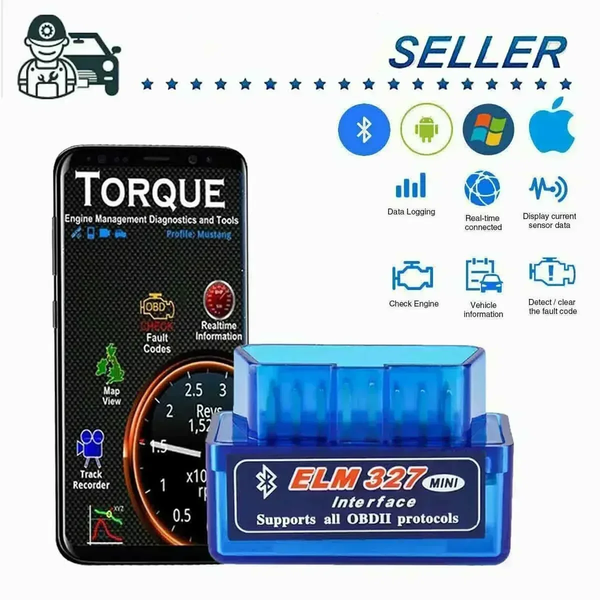 Obd 2 elm327 auto detektor bluetooth-kompatible schnitts telle – Bild 3