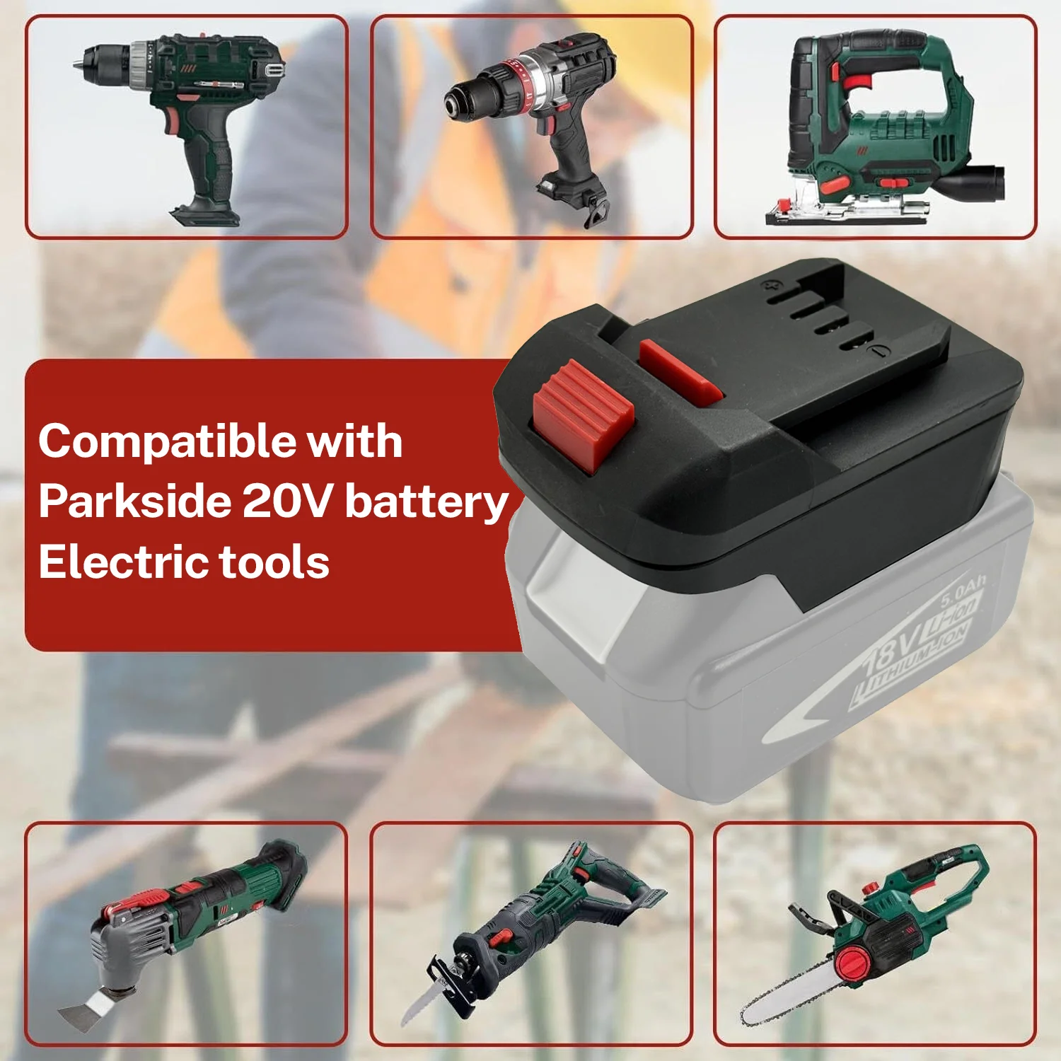 Adapter für Makita/Bosch/Milwaukee/Dewalt 18V Li-Ionen-Akku wandelt – Bild 6