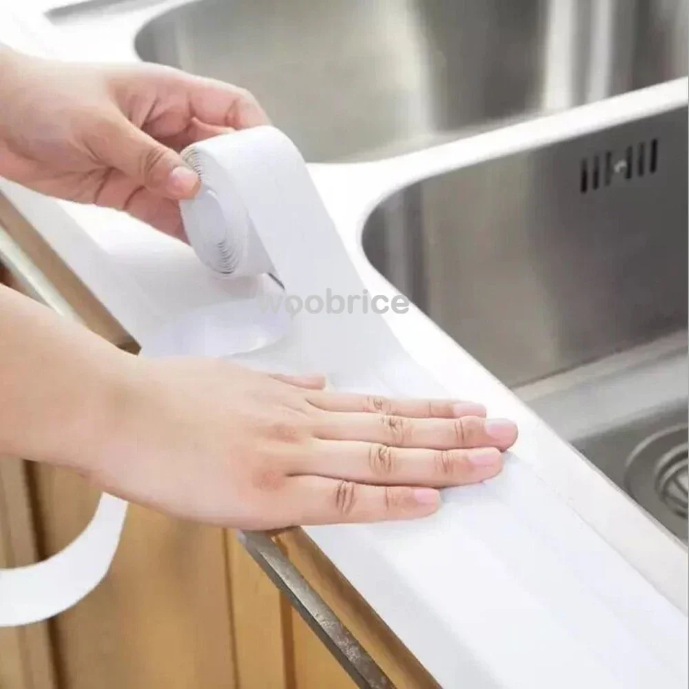 1 Rolle PVC-Dichtungsstreifenband für Badezimmer, Bad, Toilette – Bild 3