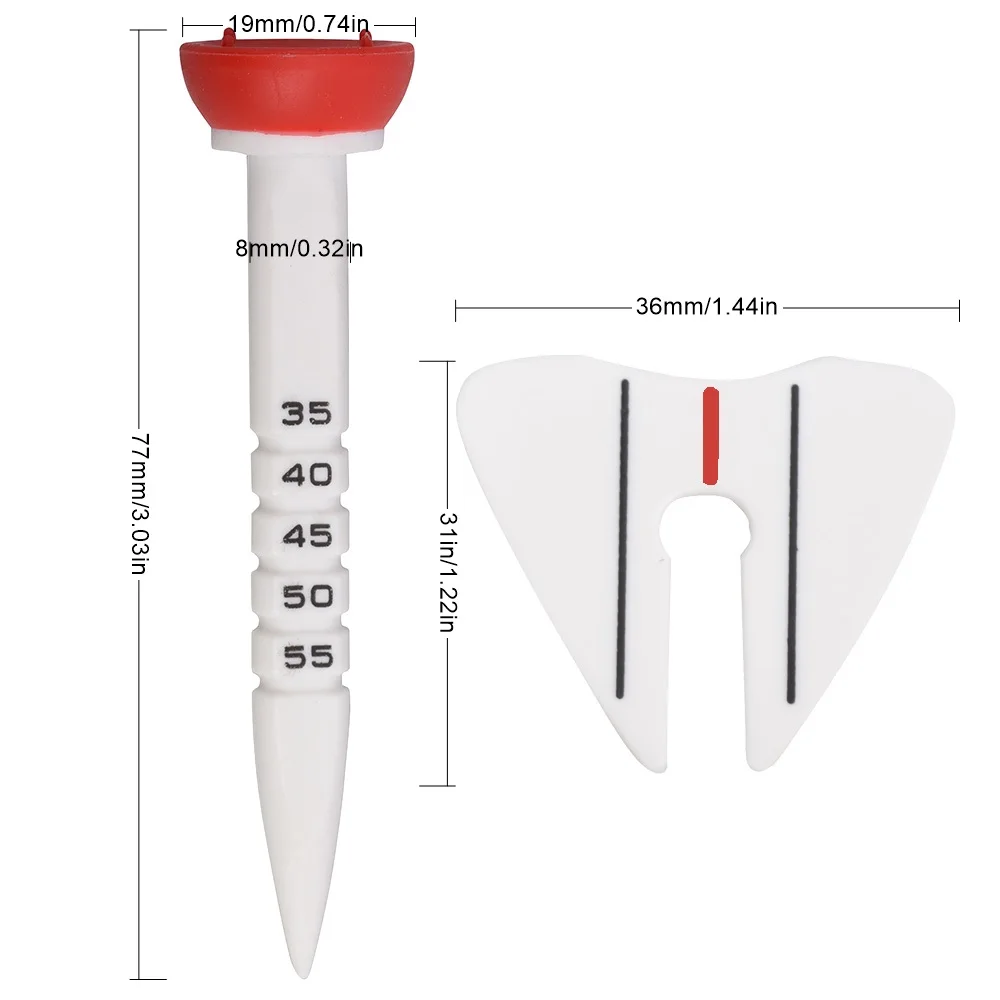 33-55 mm höhenverstellbares Golf-Tee-Trainingszubehör (4 Stück) – Bild 6