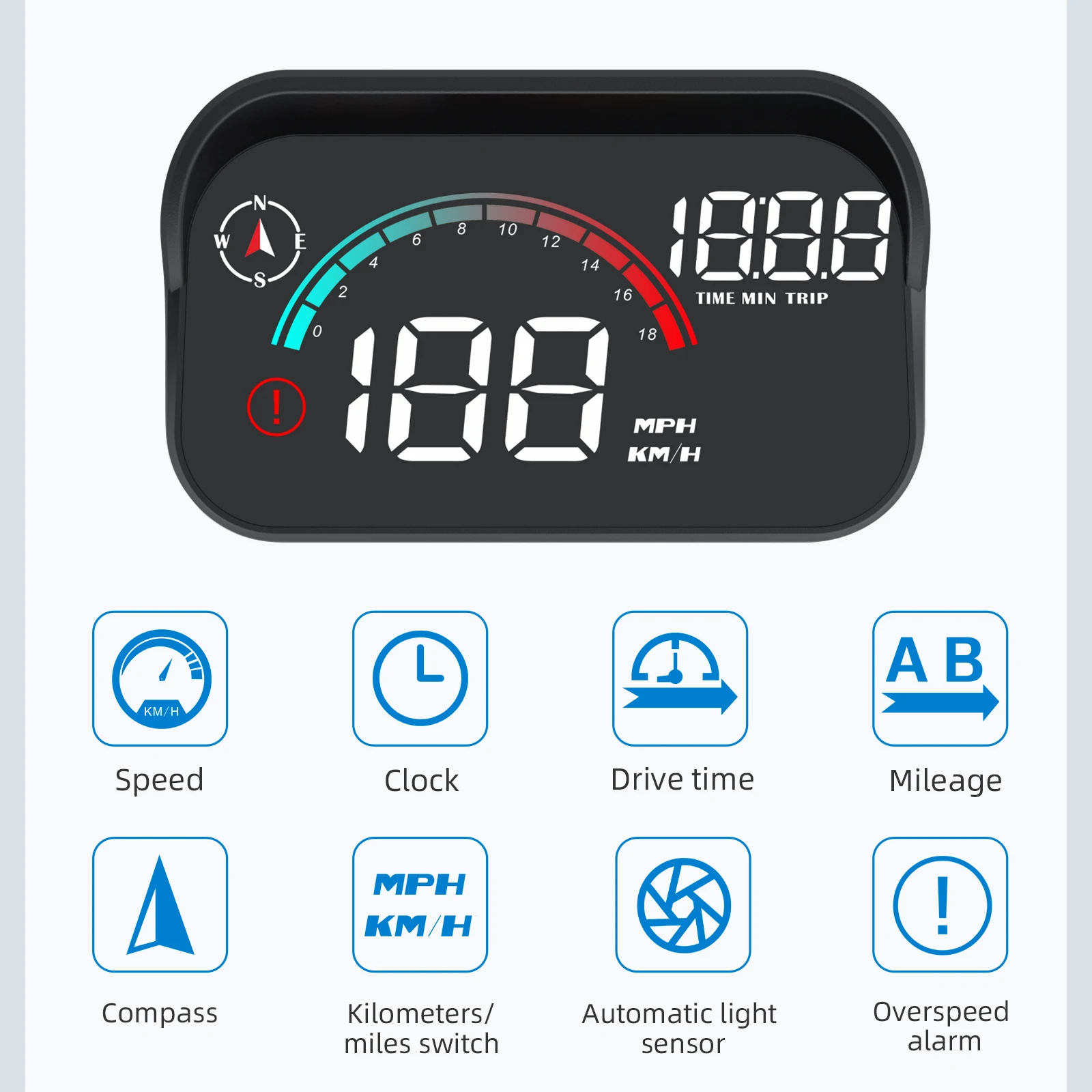 M22 Auto HUD Head Up Display Universal Digital GPS Tachometer HD LCD – Bild 3