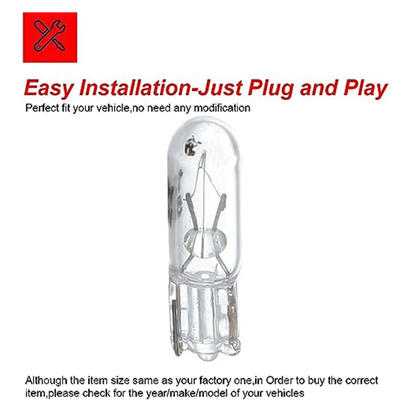 T5 12 v 1,2 watt W2W Auto Halogen Lampe Instrument Lichter (10 Stück) – Bild 3