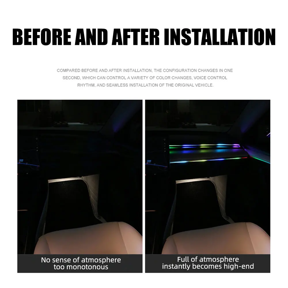 10-in-1-Auto-LED-Acryl-Lichtleiste, RGB Symphony, Auto-Innenleiste – Bild 3