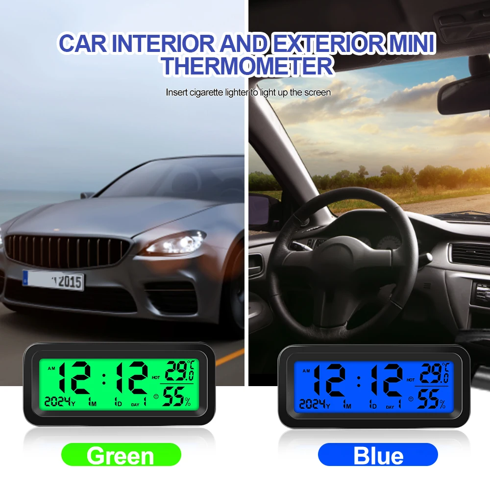 Solar/USB Auto Uhren Dashboard Thermometer Automotive Elektronische – Bild 3