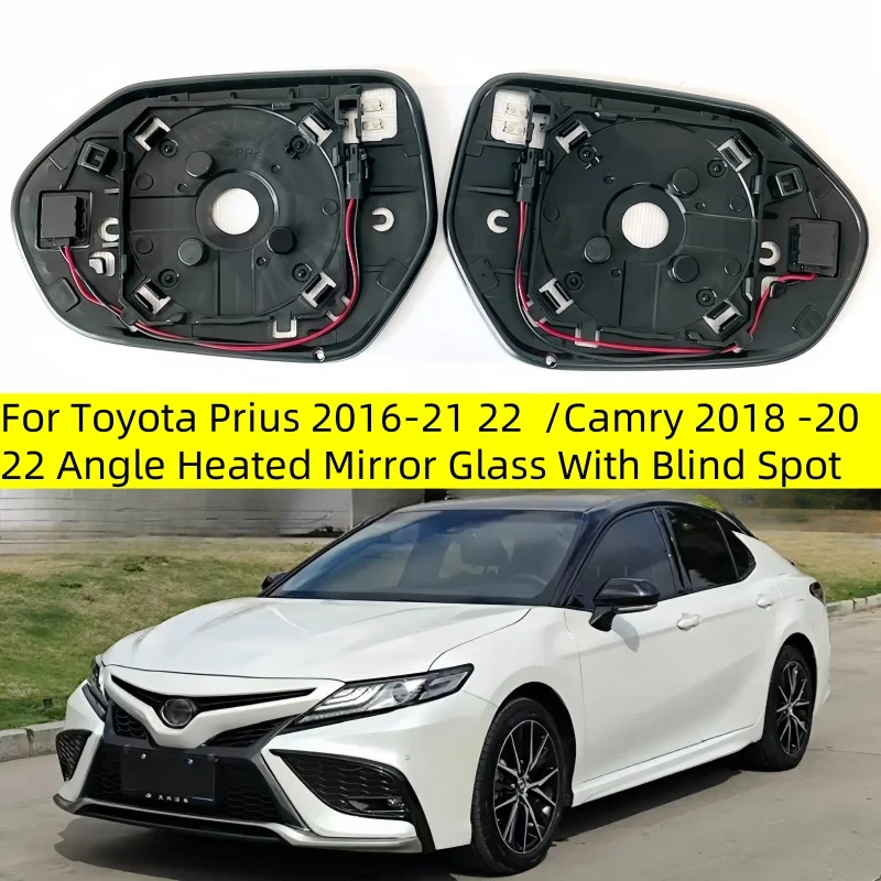 Beheiztes Weitwinkel-Autospiegelglas mit Totwinkel-Warnleuchte für Toyota Prius 2016-2022 / Camry 2018-2022