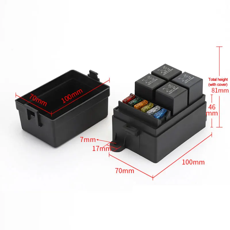 12V/24V 40A 4/5-Pin 6-Wege-Sicherungsrelaisbox, 4-Relais-Halter – Bild 6