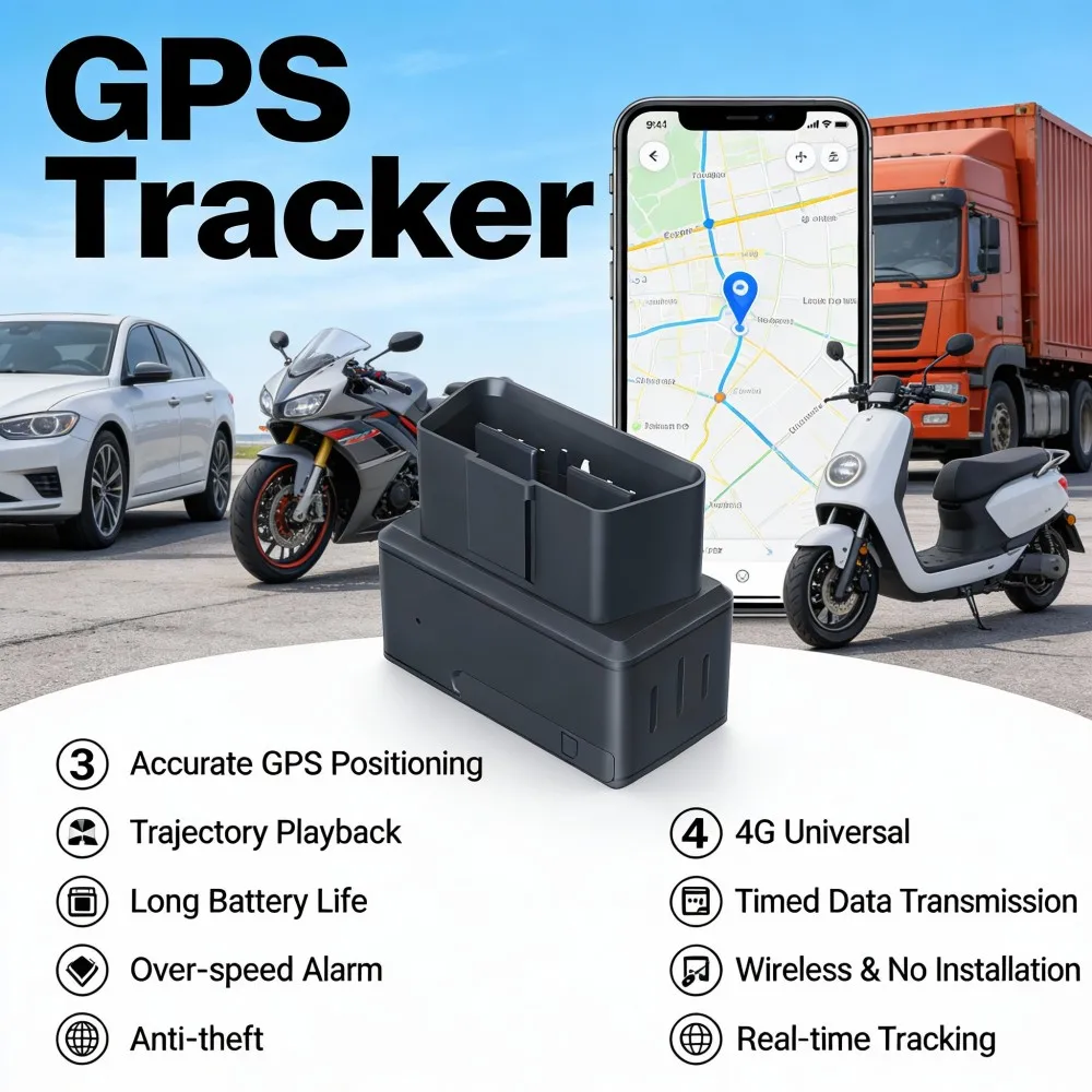 Auto-GPS-Tracker, genaue Standort, 4G, globale OBD, Überprüfung, Installation, Englisch, Englisch