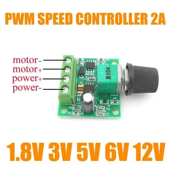 DC-Motor 1,8V 3V 5V 6V 12V PWM Einstellbarer Geschwindigkeitsregler Potentiometer-Knopfschalter-Set